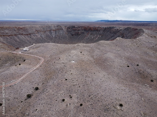 Aerial view of a crater in the United States