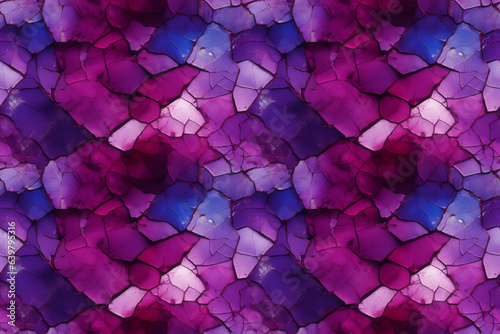 abstract purple gem-stone-like rock with mesmerizing cracks. A seamless repeatable background.