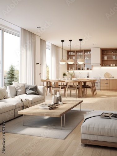 modern living room with fireplace