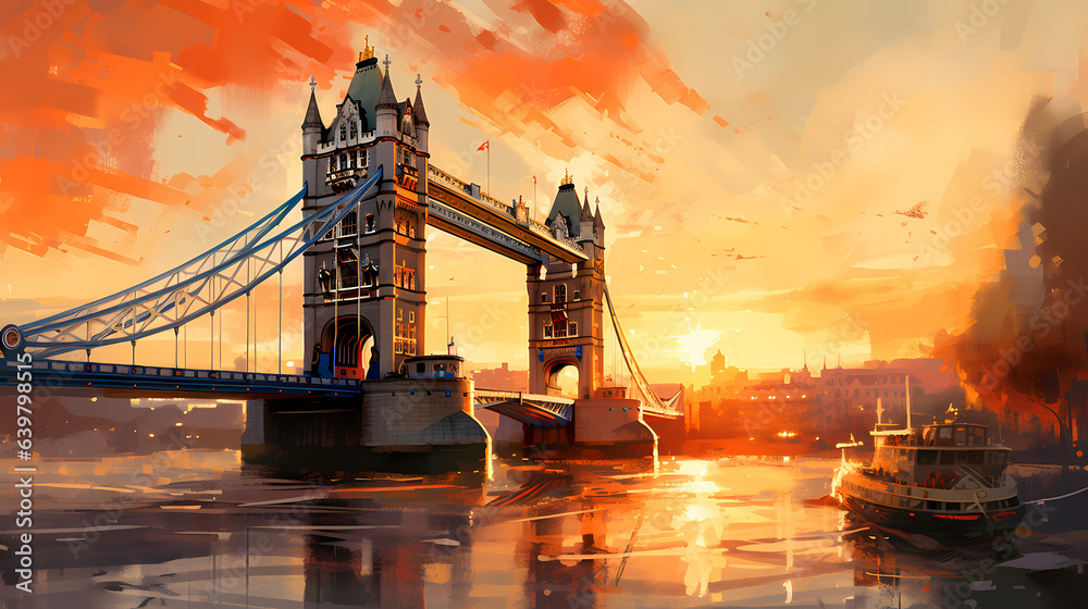 Illustration of the beautiful city of London. United Kingdom