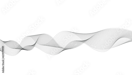 Abstract white black line curve wave background, vector eps10. Vector wavy background.