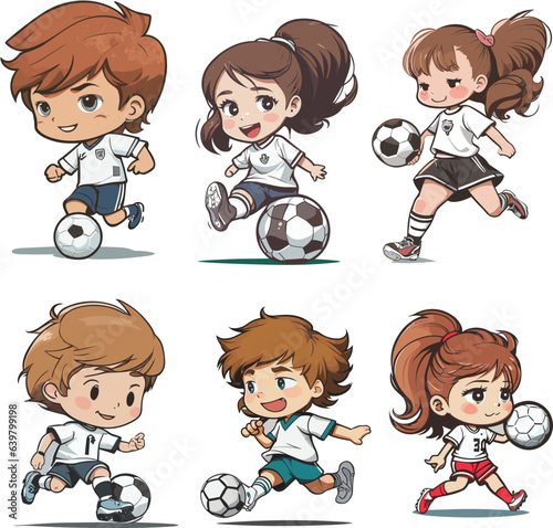 Boy and Girl Play Football