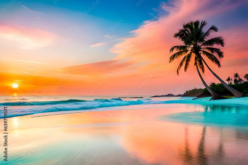 caribbean, idyllic, palm, panorama, paradise, relax, relaxation, resort, seascape, sunrise, tranquil, tropic, wave, clear, sand, coconut, hot, island, ocean, sun, tropical, beauty, blue, cana, cloud