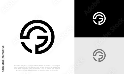 Initials G logo design. Initial Letter Logo. Innovative high tech logo template.	