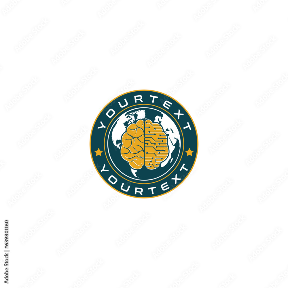 World map with brain and written around the circle