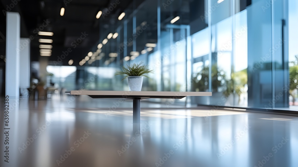 Blur focus of White open space office interior can be used as background, AI Generated