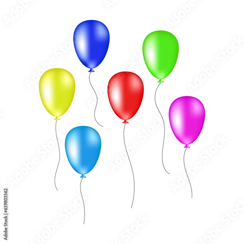 Balloons isolated on transparent background