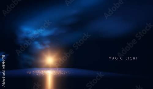Magic and mystery light effect. Sacred isoteric glow. Cosmos, star and space transparent design.