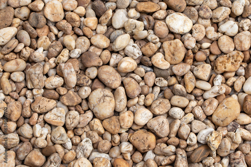 Close up brown pebble stone on the floor for texture background design Close up brown pebble stone on the floor for texture background design