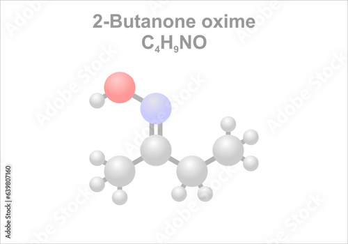 2-Butanone oxime. Simplified scheme of the molecule. Use to suppress the formation of a “skin” on paints before use.