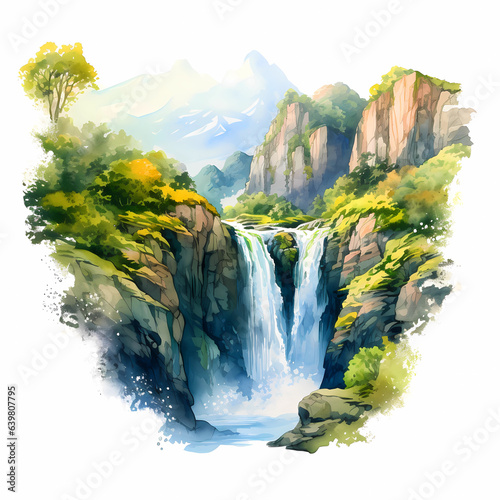 Obraz na płótnie Illustration of a beautiful view of a tropical island w salonie