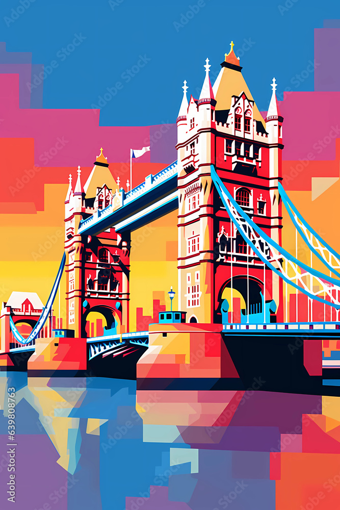 Illustration of the beautiful city of London. United Kingdom