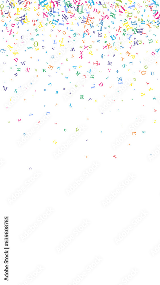 Falling letters of English language. Colorful Falling letters of English language. Colorful