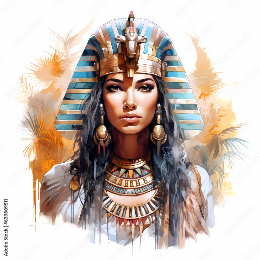 Illustration of the royal person of Egypt in traditional costume