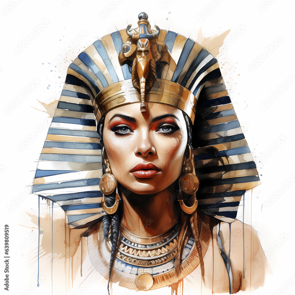 Illustration of the royal person of Egypt in traditional costume