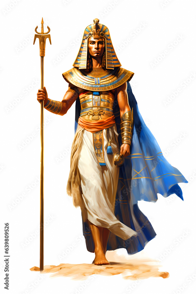 Illustration of the royal person of Egypt in traditional costume