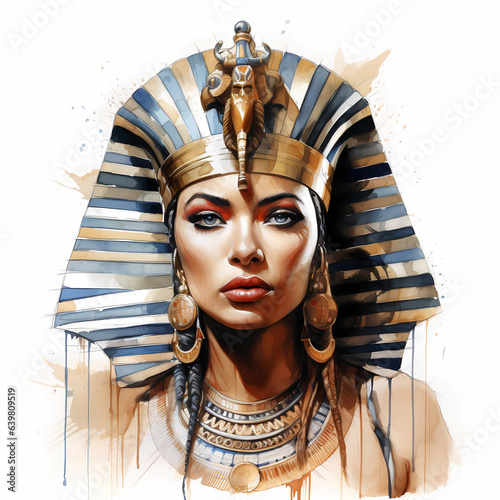 Illustration of the royal person of Egypt in traditional costume