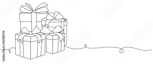 Fotografie, Tablou Out line drawing of gift box