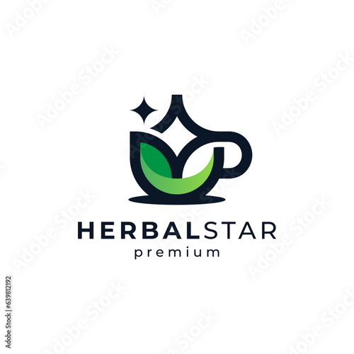 unique and playful tea with star logo design