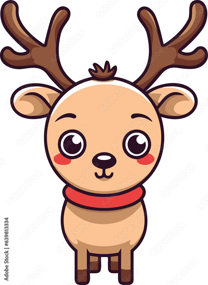 Reindeer chirstmas kawaii vector illustration. Reindeer chirstmas kawaii vector illustration.