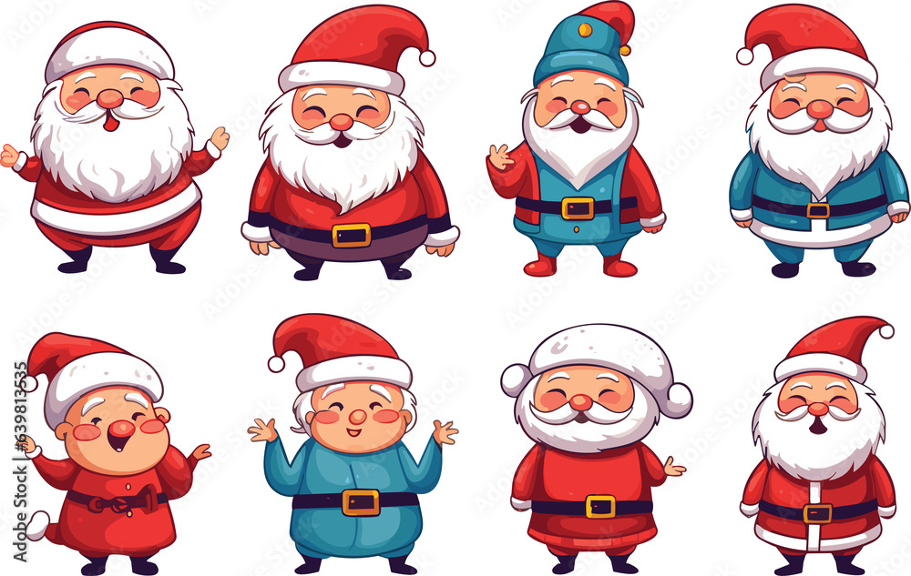 character set Merry Christmas illustration Santa Claus. character set Merry Christmas illustration Santa Claus.