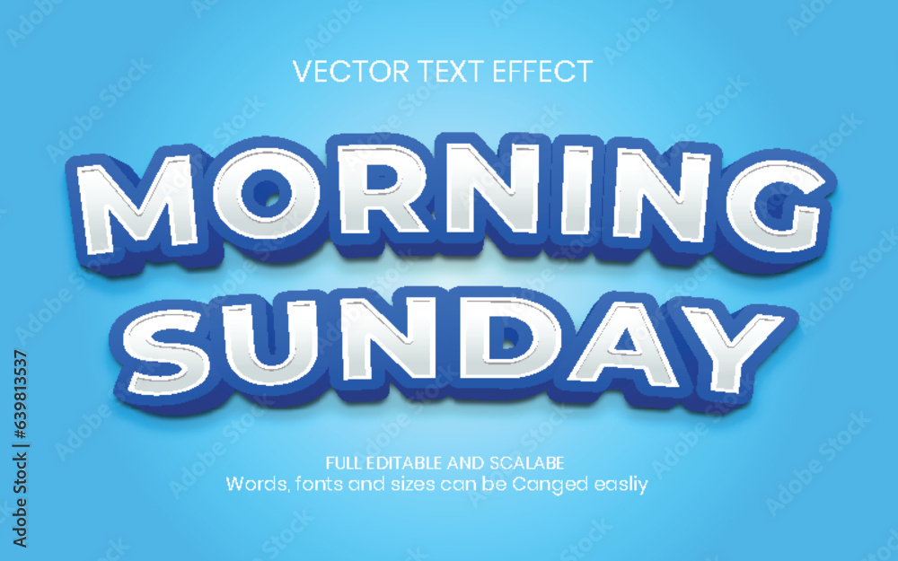 editable text effect with realistic blue moment modern style