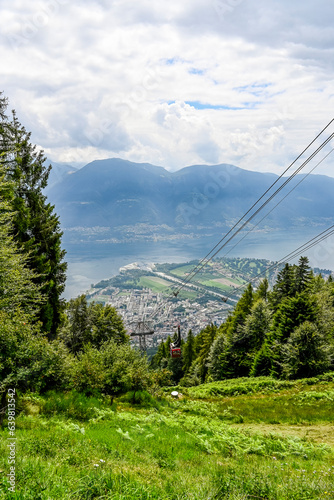 Cardada, Aussicht, Lago Maggiore, See, Luftseilbahn, Wanderweg, Flussdelta, Maggia-Delta, Locarno, Ascona, Maggia, Fluss, Sommer, Tessin, Schweiz photo