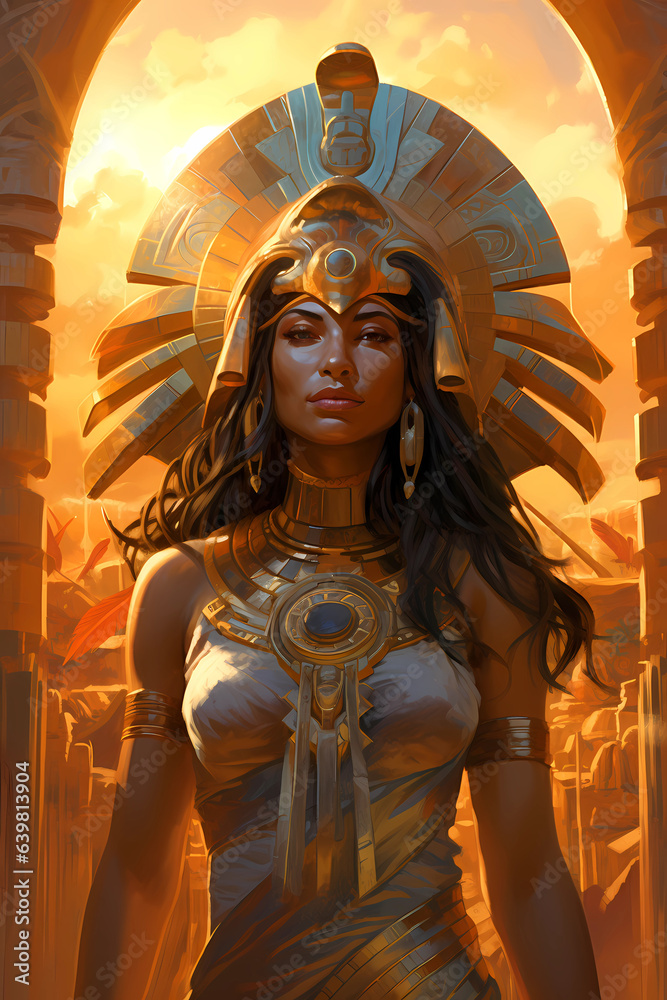 Illustration of the royal person of Egypt in traditional costume