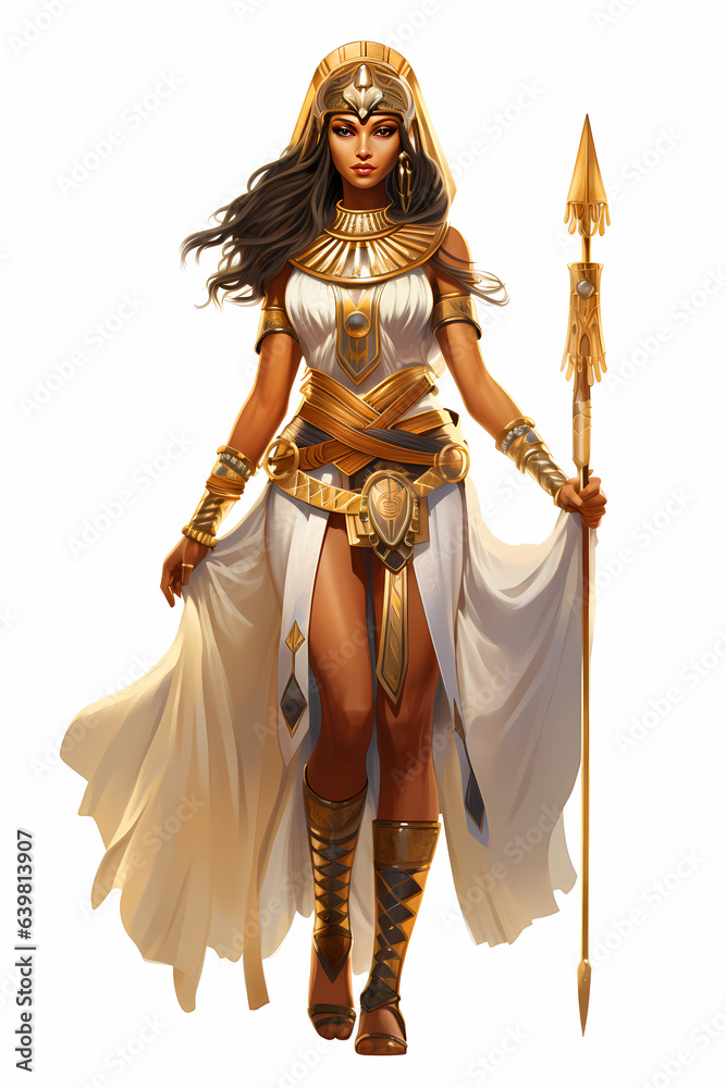 Illustration of the royal person of Egypt in traditional costume