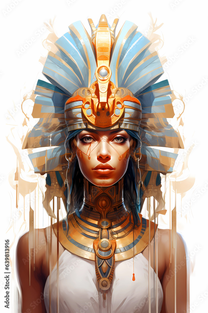 Illustration of the royal person of Egypt in traditional costume