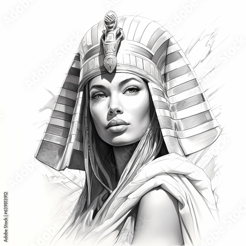 Obraz na płótnie Illustration of the royal person of Egypt in traditional costume w salonie