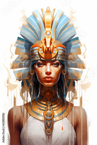 Obraz na płótnie Illustration of the royal person of Egypt in traditional costume w salonie