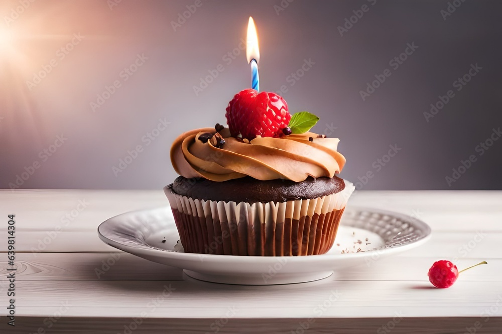 birthday cupcake with candle birthday cupcake with candle
