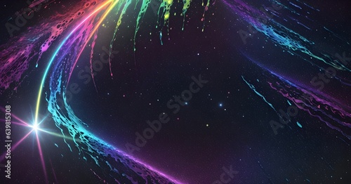 abstraction of 3d colors of the colors of the rainbow against the background of space  AI generation