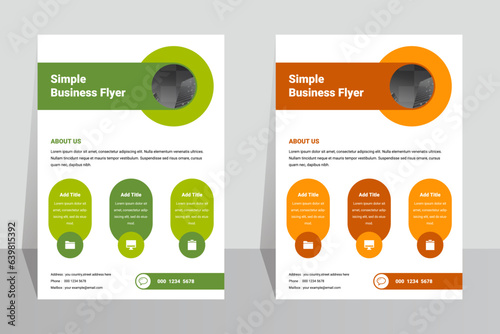 Simple marketing company business A4 flyer template