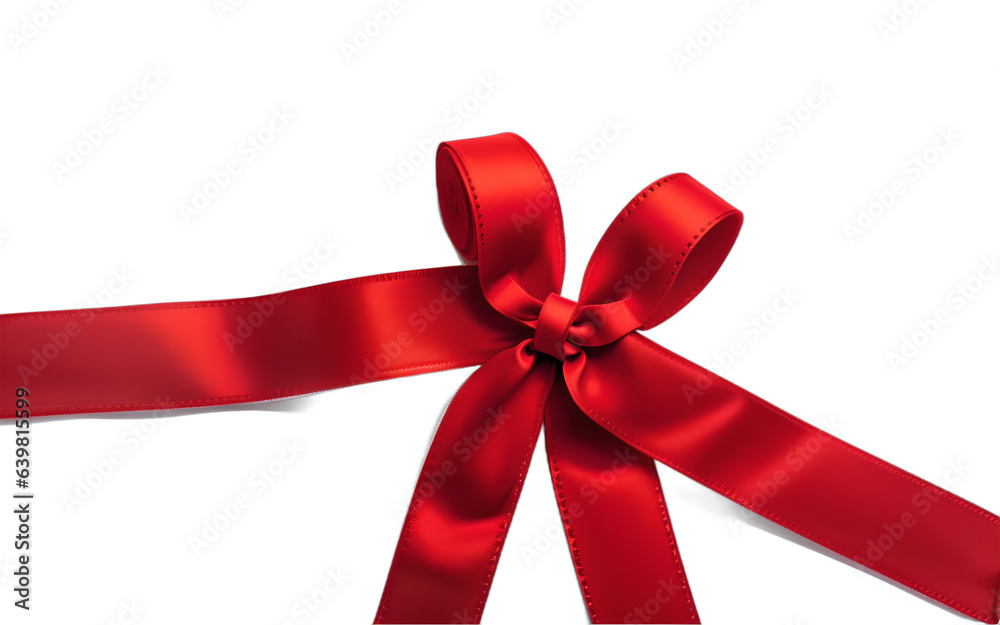 A Captivating Gift Decoration Red ribbon with bow isolated on white and transparent background ai generated A Captivating Gift Decoration Red ribbon with bow isolated on white and transparent background ai generated