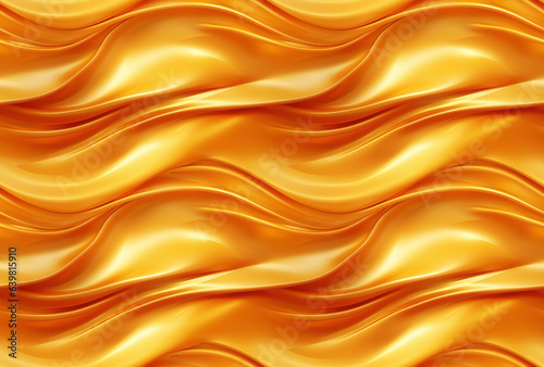 Golden Orange Flame Silk Wave Texture. Seamless Repeatable Background.
