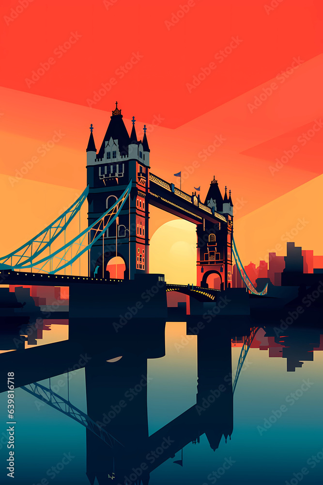 Illustration of the beautiful city of London. United Kingdom