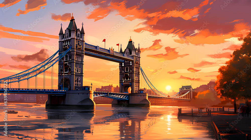 Illustration of the beautiful city of London. United Kingdom