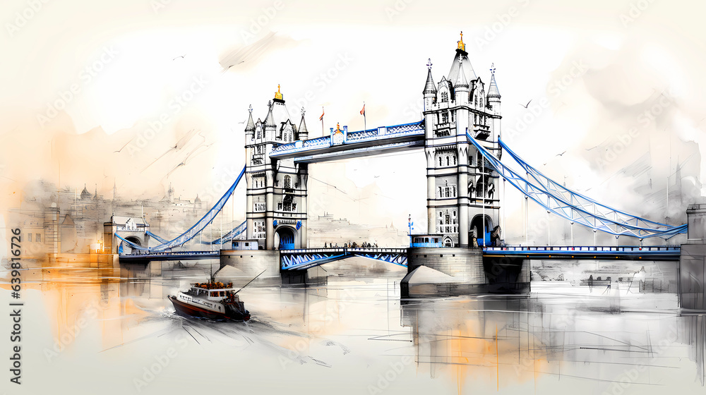 Illustration of the beautiful city of London. United Kingdom