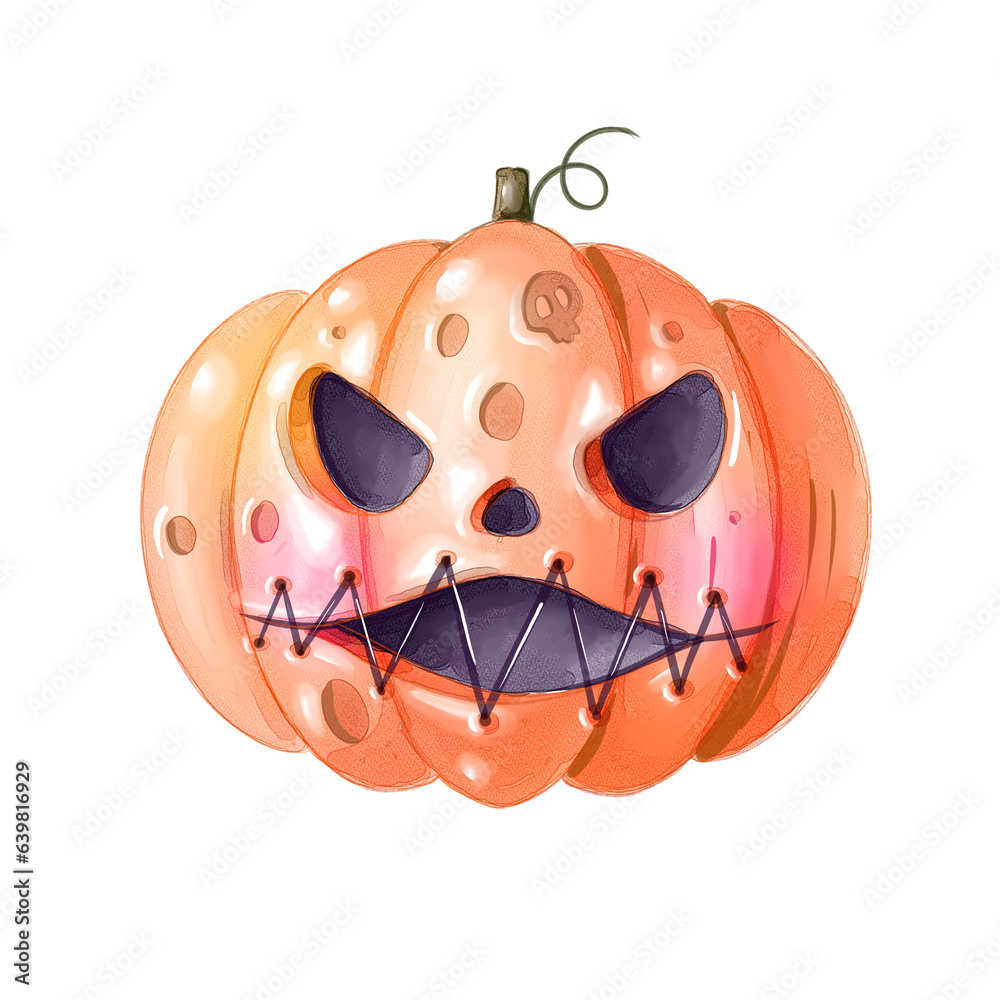 Naklejka premium halloween pumpkin with halloween