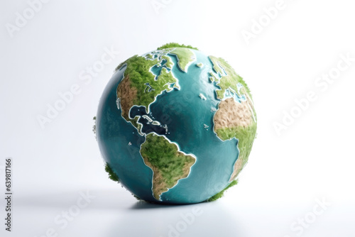 Planet earth on white background 