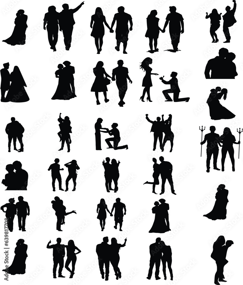 Fototapeta premium set of silhouettes of people