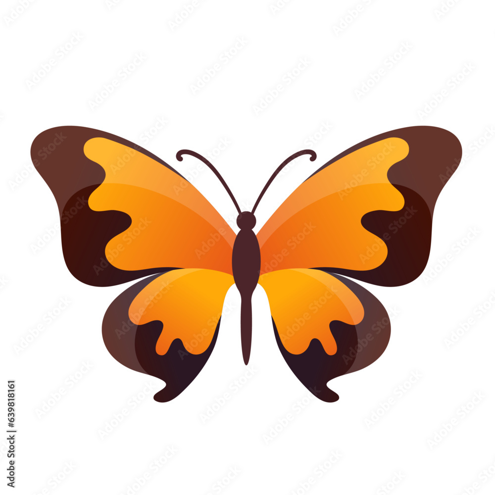 Ταπετσαρία colorful butterfly vector illustration logo icon clipart isolated on white backg