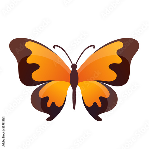 Photography colorful butterfly vector illustration logo icon clipart isolated on white backg