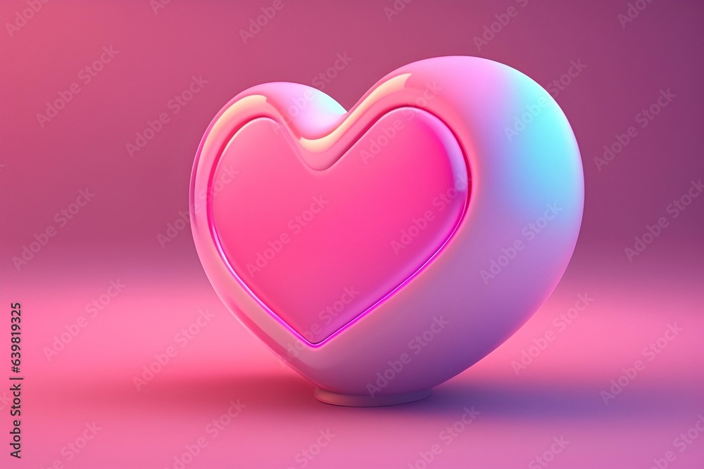 ハートの形、愛、 3 D、立体｜Heart shape, love, 3D, three-dimensional. Generative AI