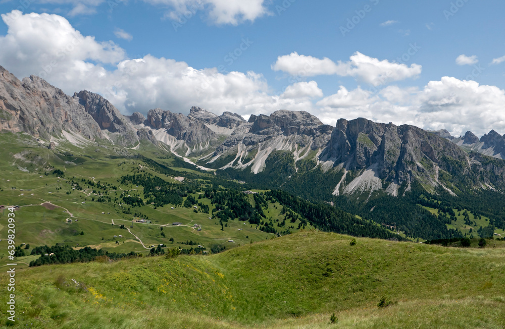 wonderful and relaxing dolomite mountain panorama in south tyrol in summer