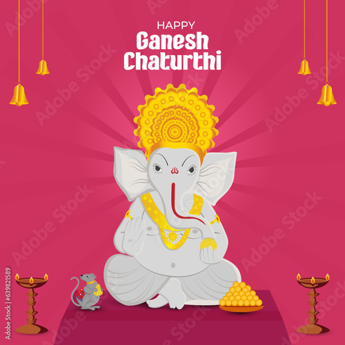 Ganesh Chaturthi Celebration vector template
