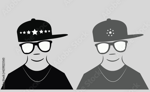 A handsome young man wearing sunglasses and cap black boy.