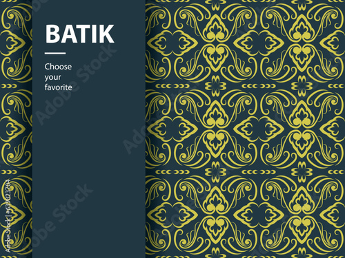 ethnic batik vector indonesian pattern fashion seamless vintage textile abstract flat culture art